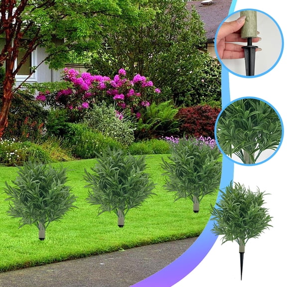 HengDidi Small Artificial Cedar Topiary Tree with Ground Spike: Compact Faux Plants for Garden Patio Front Porch Outdoor Decor Easy Assembly Lightweight Design