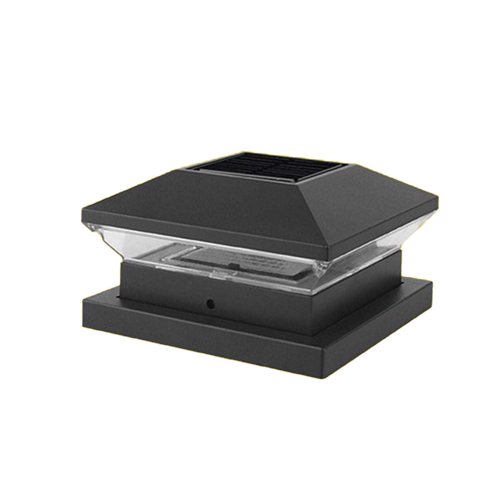Solar Post Cap Light For Fence & Deck - 7.1" Square, Waterproof, 3000K Warm White LED, Aluminum, Auto Dusk To Dawn, Easy Mount