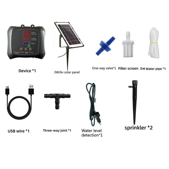 HengDidi Solar Powered Automatic Timer Plant Watering System with USB Charging Smart Drip Irrigation Kit Eco-Friendly Garden Device for Outdoor Indoor Herbs Flower Care