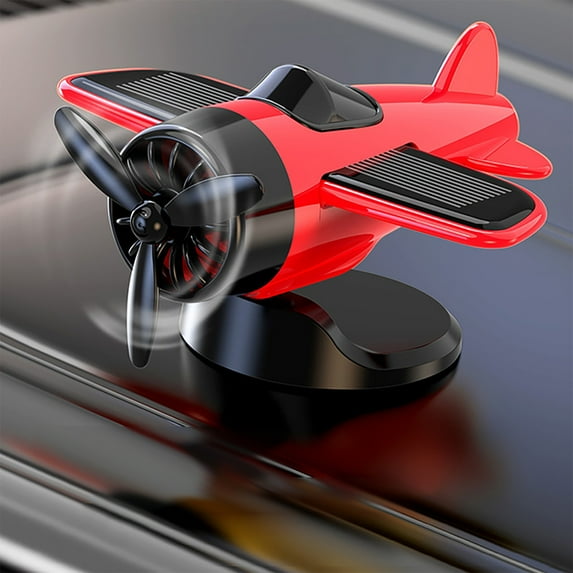 HengDidi Solar-Powered Rotating Airplane Car Dashboard Decor - Dynamic Motion Decoration with Silent Propellers, No Batteries Needed, Modern Vehicle Ornament