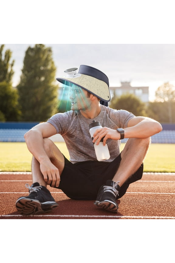 Solar Powered Ventilation Hat with Adjustable Fan - Wide-Brim Cooling Cap for Summer Activities, Hiking, Fishing, Comfortable Breathable Design, Portable Outdoor Gear