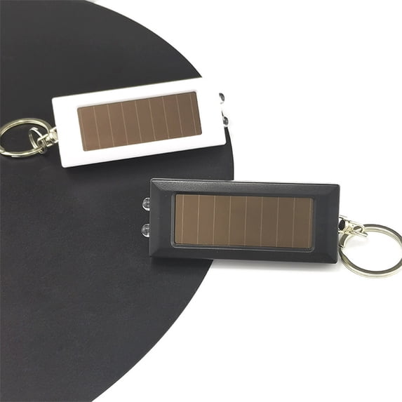 HengDidi Solar Rechargeable Mini Keychain Flashlight LED Light - Portable Emergency Tool for Hiking Camping Household Use Handheld Illumination Accessory