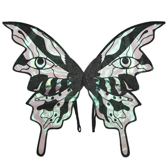 HengDidi Sparkly Butterfly-Wings Accessory Gradient Feather Party with Elastic Straps Foldable for Carnival Birthday Events Decoration Performance Prop
