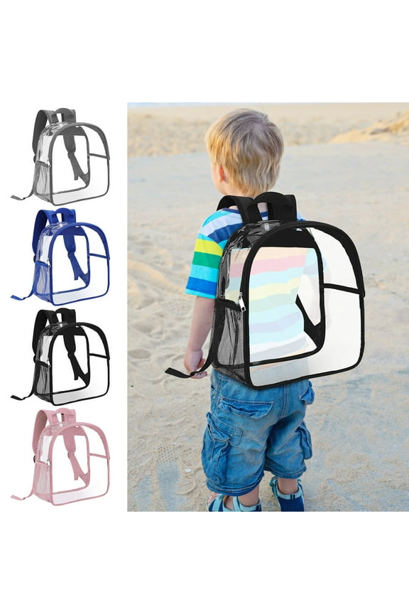 Stadium Approved Clear Transparent Backpack - Lightweight PVC Mini Bag for Concerts, Festivals, Sports & Campus Events - Multi-Pocket Design for Women, Men & Youngsters (32x27x13cm)