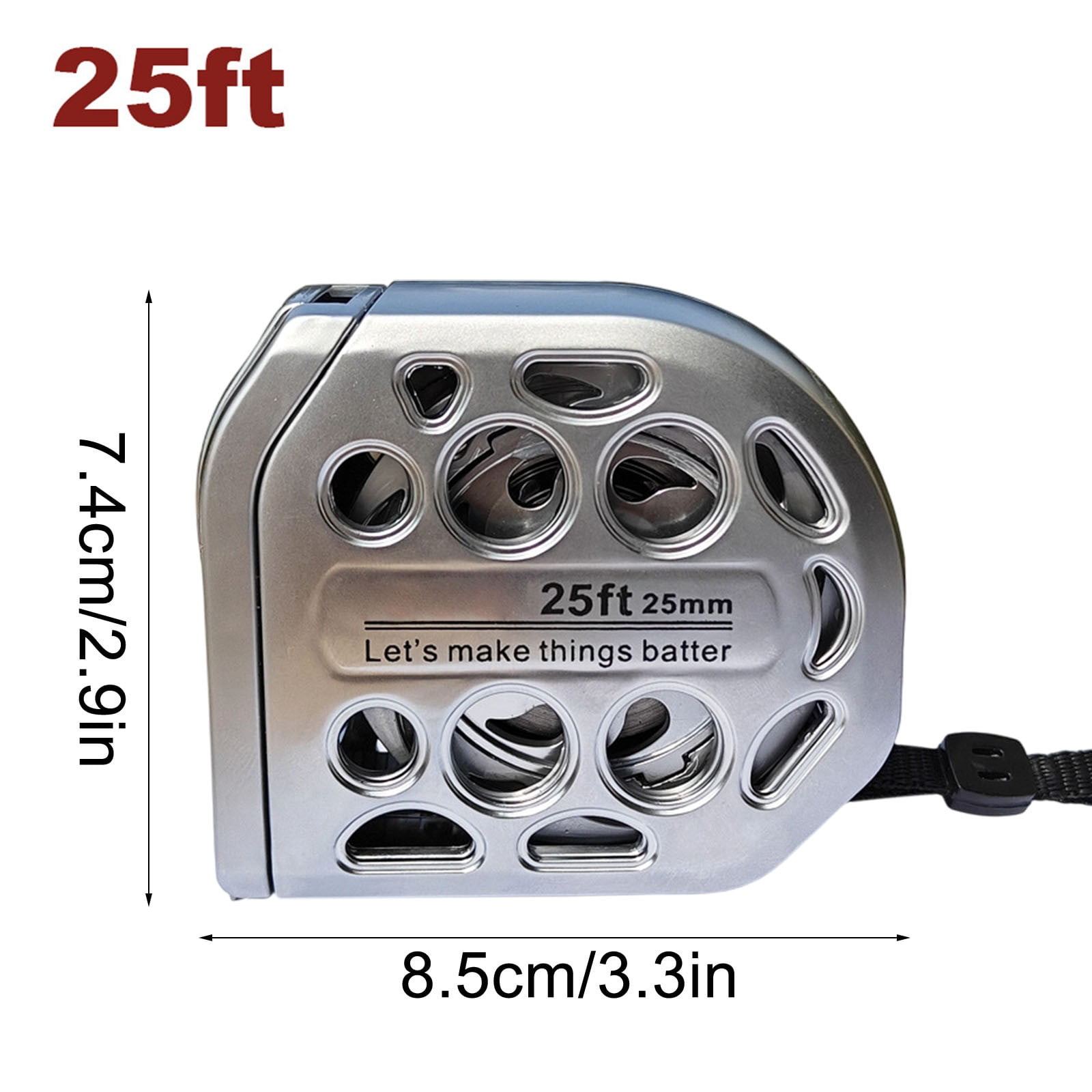 HengDidi Stainless Steel Hollow Tape Measure - 16/25FT Dual-Sided Metric Imperial Telescopic Waterproof Sandproof Ruler for Construction DIY Workshop Tool