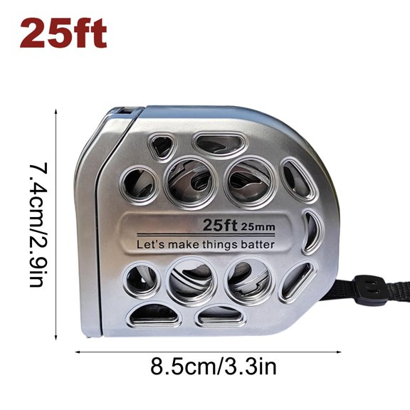 HengDidi Stainless Steel Hollow Tape Measure - 16/25FT Dual-Sided Metric Imperial Telescopic Waterproof Sandproof Ruler for Construction DIY Workshop Tool