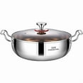 thumbnail image 1 of HengDidi Stainless Steel Soup Pot with Glass Lid 32cm Large Capacity, Fast Heat Conduction Induction Cooktop Compatible, Durable Household Cookware Comfortable Handles, 1 of 9