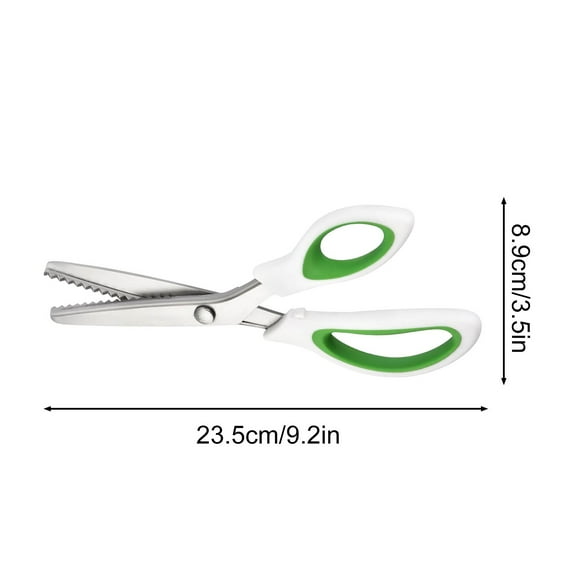 HengDidi Stainless Steel Triangular Serrated Lace Scissors with Lock Function for Fabric Paper Craft Sewing Cutting and Edging | Size 24x8.5cm