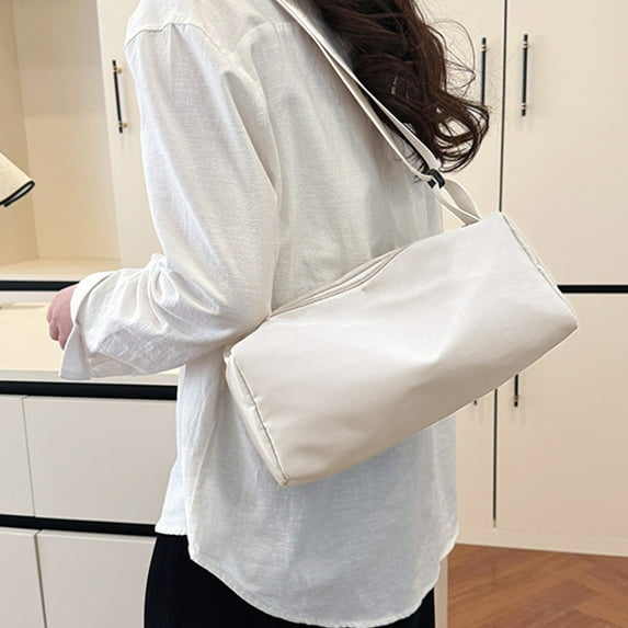 HengDidi Stylish Nylon Crossbody Bag for Women - Lightweight Shoulder Bag with Adjustable Strap, Spacious Compartment for Daily Use & Travel White