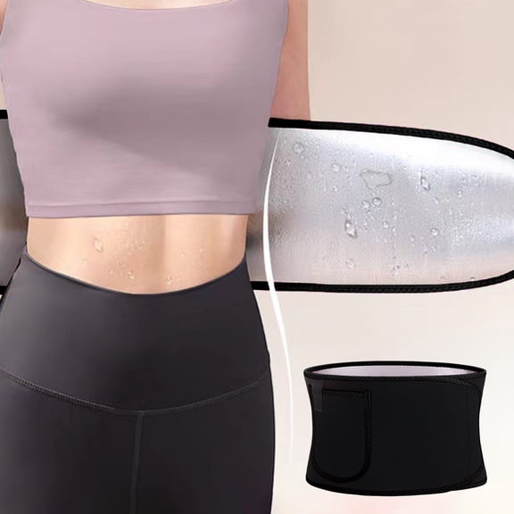 HengDidi Sweat Waist Trainer Belt for Fitness Running Adjustable Support Wrap Portable Design Compact for Gym Travel Belly Control Workout Gear
