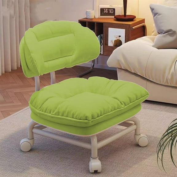 HengDidi Swivel Rolling Stool with Backrest, 360° Mobile Plastic Stool for Home Kitchen Office, Compact Lightweight Seat with Lumbar Support (5 Colors)