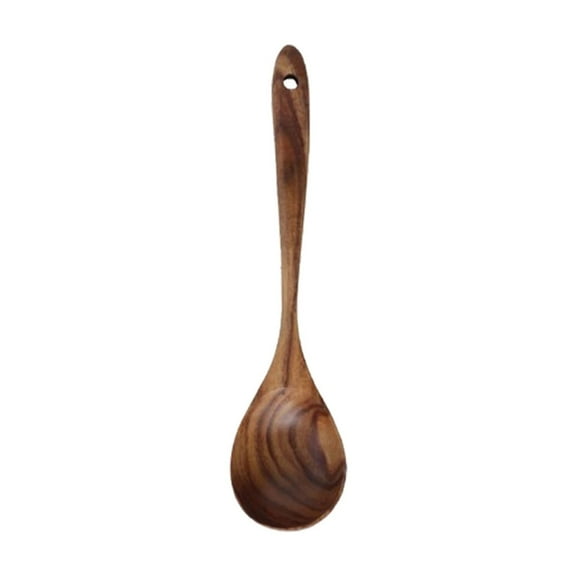 HengDidi Teak Wood Non-Stick Pan Spatula for Kitchen Use, Natural Cooking Utensil for Mixing and Salads, Durable and Easy-Maintain Wood Tool