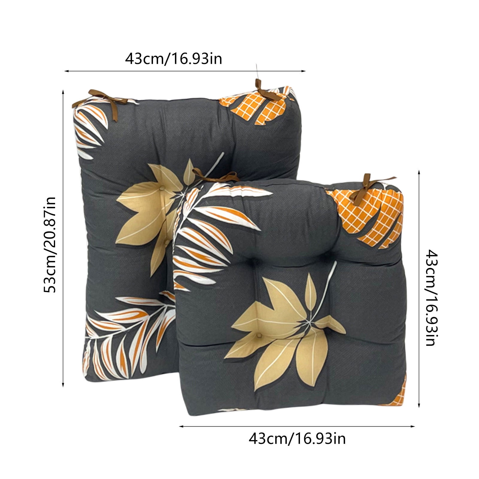 Outdoor Chair Cushions Outdoor Chair Cushions Thickened Seat Pad Printed Pattern Set Of 2 for Patio Garden Sitting Water Resistant Comfortable Design 17x17/17x21in Thickened Seat Pad