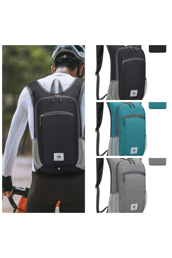 Ultra-Lightweight Foldable 16L Backpack for Cycling, Hiking & Travel - Packable Daypack with Reflective Safety Stripes, Padded Shoulder Straps & Multi-Compartment Storage for Men Women