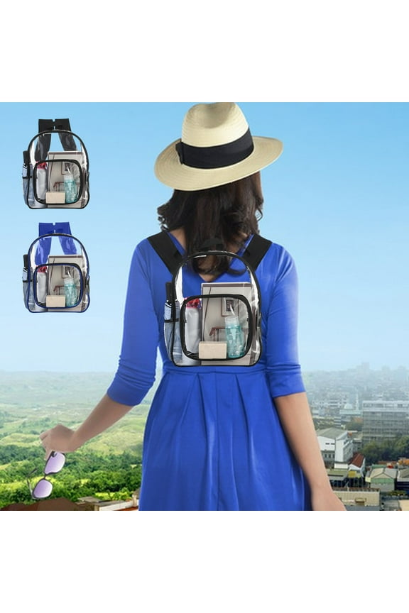 Unisex Waterproof Transparent Backpack - Large Capacity Lightweight Daypack for Campus, Gym & Travel with Multi-Pocket Organization