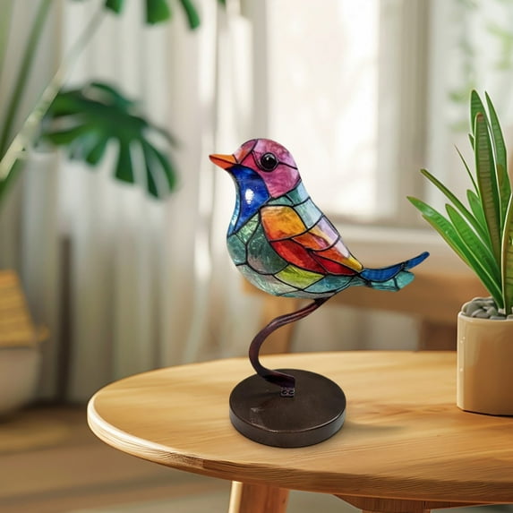 HengDidi Vibrant Acrylic Bird Decor Set with Metal Base, Durable Indoor/Outdoor Hanging Ornaments for Garden, Patio, Tabletop Displays, Includes Installation Tools & Gift-Ready Packaging