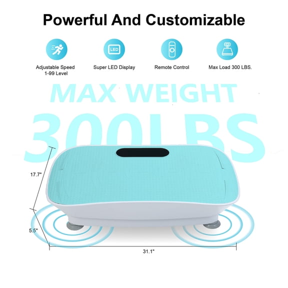 HengDidi Vibration Platform Machine Silent Motor Fitness Massager with Remote Control, 10 Speed Levels Auto Mode Bluetooth Speaker, Portable Body Shaking Machine for Home Gym, Weight Management