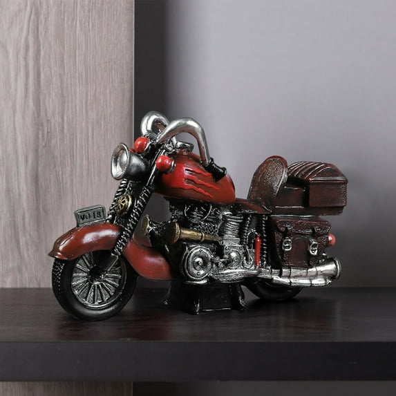 HengDidi Vintage Style Metal Motorcycle Model Decor - Exquisite Handcrafted Desktop Sculpture for Bedroom or Office Decoration - Antique Finish Collectible Figurine in Brown