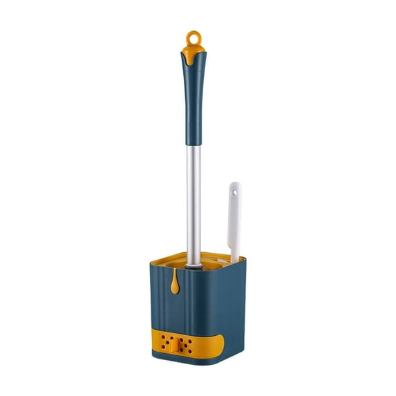 HengDidi Wall-Mounted Double Head Toilet Brush - Long Handle 360° Cleaning with Drainage Tray, Space-Saving Bathroom Hygiene Tool