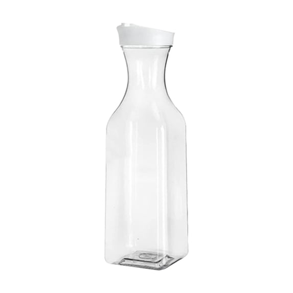 HengDidi Water Carafe With Flip Lid Square Base Juices Containers Clear Plastic Pitcher For Water Iced Tea Juices Beverage Cold Brew And Bar