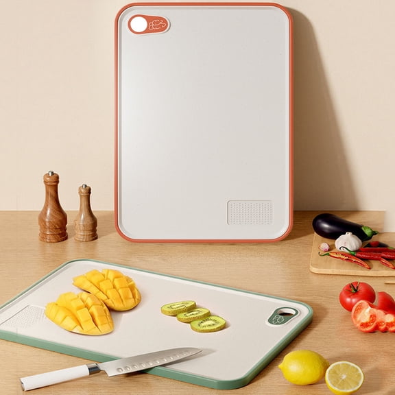 HengDidi Wheat Straw Cutting Board, Food Grade Material, Non Slip Both Sides with Anti Spill Design, Hanging Hook for Storage, Easy to Clean for Safe and Mess Free Food Preparation