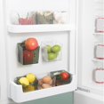 thumbnail image 1 of HengDidi White and Green Plastic Storage Bins with Four Handles for Pantry Organization Fruit and Vegetable Storage - Space Saving Open Top Design (12x10x8cm), 1 of 7