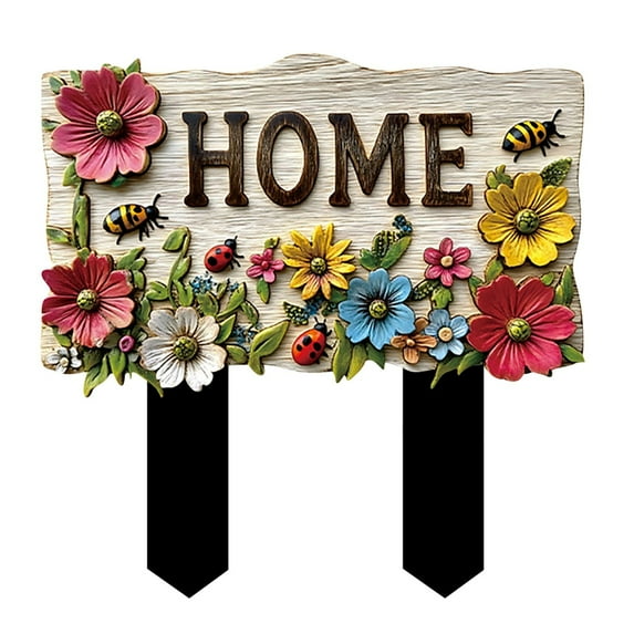 HengDidi Wooden Personalized Welcome Sign Door Number Ground Stake for Home Garden Outdoor Yard Decor Lawn Flower Bed Insertion Decoration Customizable Plaque House Marker