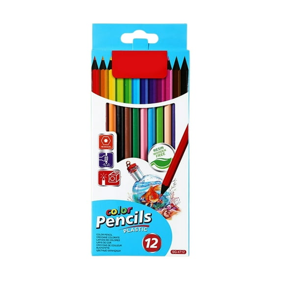 HengDidi Woodless Painting Colored Pencils Set in 12 Vibrant Colors - Oil-Based Drawing Kit for Artists, Portable Sketching Art Supplies