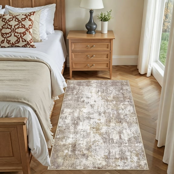 Tripumer 3'x5' Distressed Abstract Area Rug Soft Machine Washable Non Slip Carpet for Living Room Home Decor