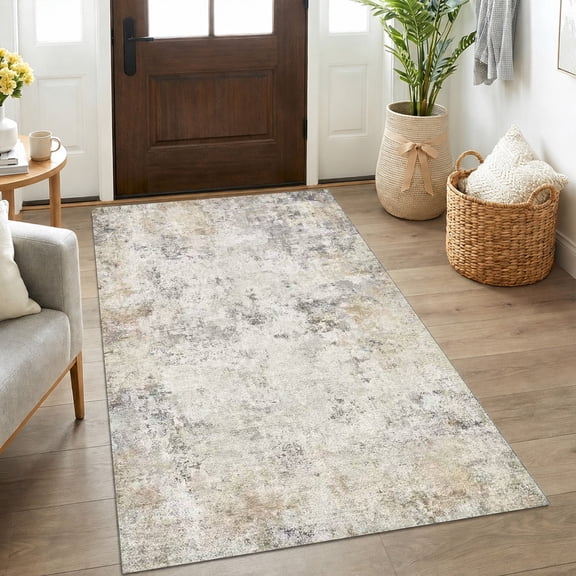 Tripumer 3'x5' Distressed Abstract Area Rug Soft Machine Washable Non Slip Carpet for Living Room Home Decor