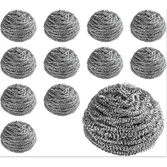 Hengbo 30 Pcs Premium Stainless Scrubber 3 inch Stainless Steel Sponges Cleaning Ball for Kitchen Cleaner