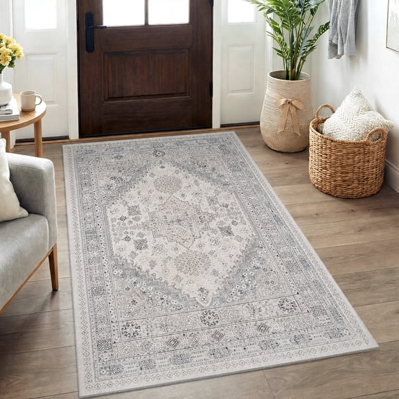 Tripumer Area Rug 3'x5' Distressed Persian Soft Machine Washable Non Slip for Living Room Bedroom