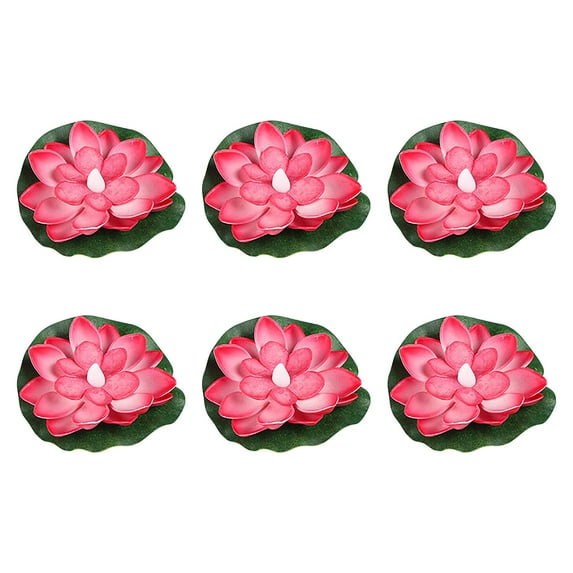 Hengdidi Floating Lotus Solar Lights 6 Pack - Water Activated Led Pool Lights for Garden/Pond/Wedding Decor, Wind-Rotating Safe Sensor Lights with 6 Colors (Ideal Gift/Romantic Ambiance)