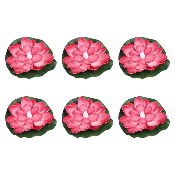 Hengdidi Floating Lotus Solar Lights 6 Pack - Water Activated Led Pool Lights for Garden/Pond/Wedding Decor, Wind-Rotating Safe Sensor Lights with 6 Colors (Ideal Gift/Romantic Ambiance)