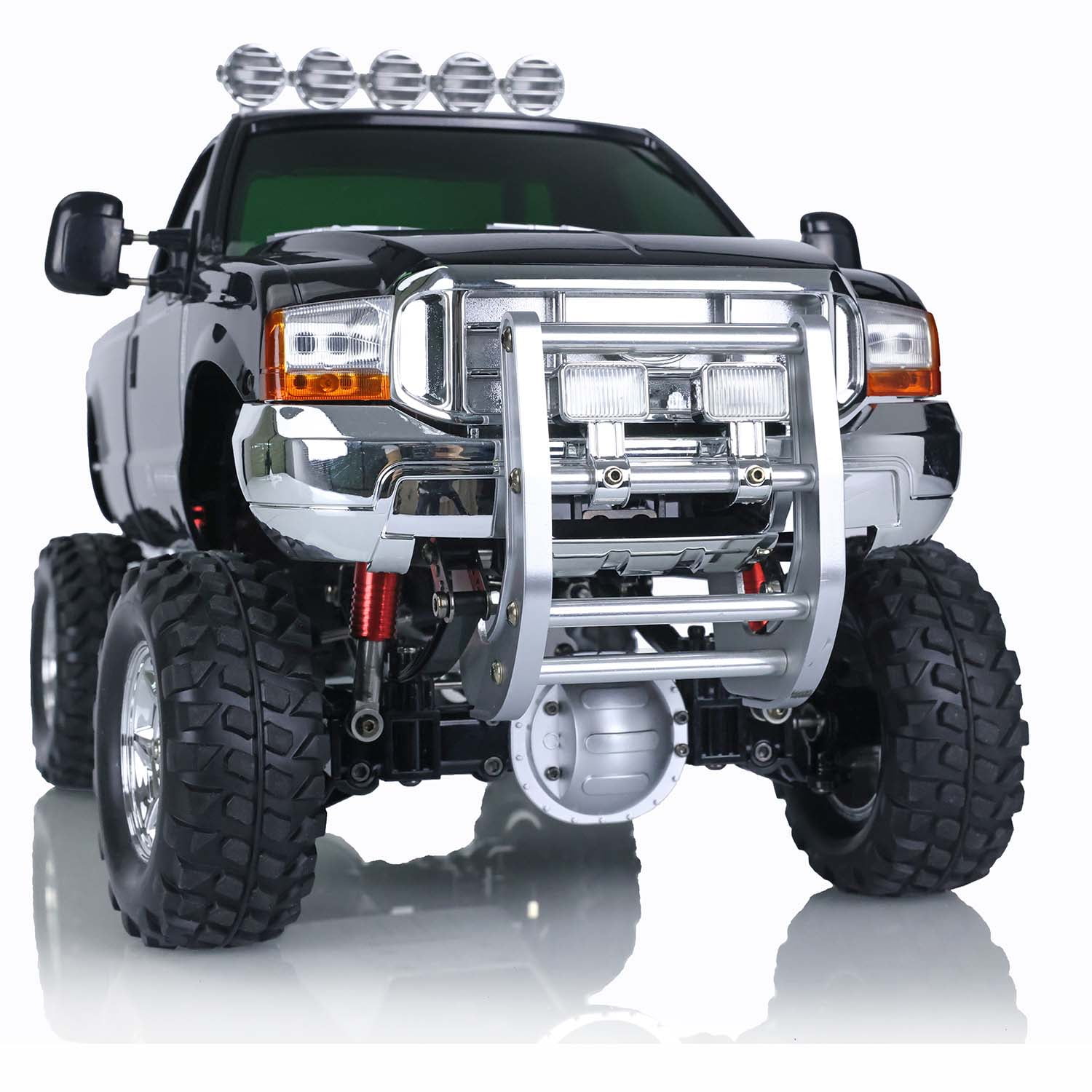 Hengguan 110 Rc Hg Pickup Truck P410 4Wd Rally Racing Crawler Car 2.4G Radio Motor Esc, Black