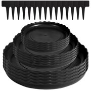 Hengguang 15PCS Plant Saucer, 6, 8, 10 inch 3 Size Durable Thicker Plant Pot Trays with 15 Gardening Labels, Flower Pot Drip Trays for Indoor/Outdoor Plants(Black)