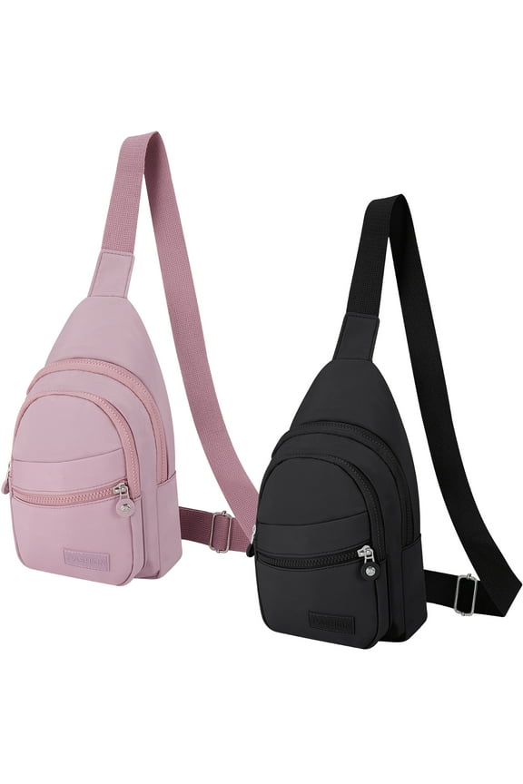 2 Pack Crossbody Sling Bag, Small Sling Bag for Women Men, Sling Backpack Chest Daypack Crossbody Backpack for Travel Sports Running Hiking