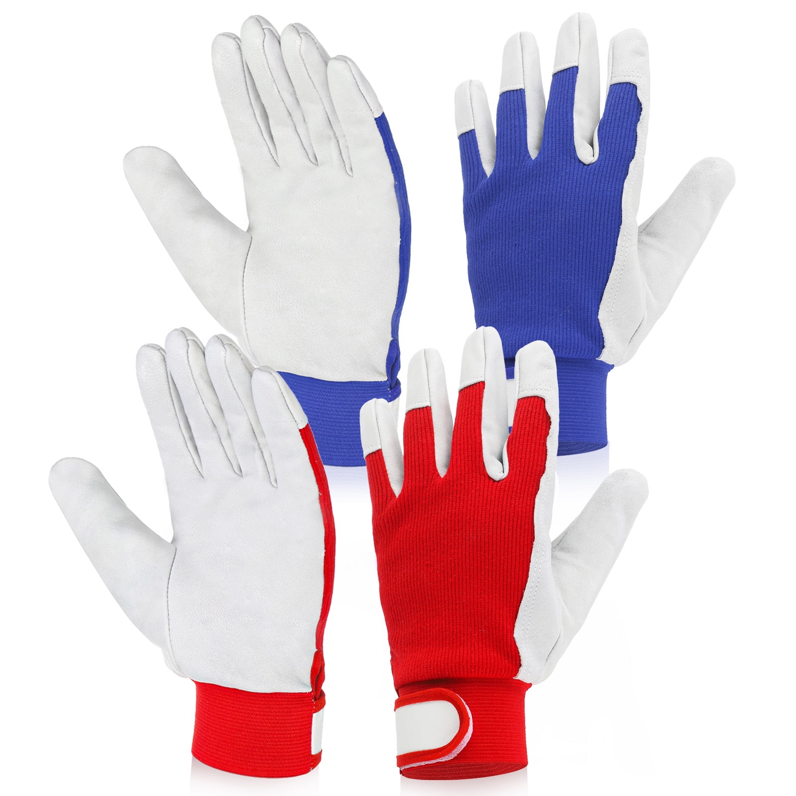 Hengguang 2 Pairs Gardening Gloves, No Slip Latex Rubber Coated Garden