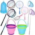 thumbnail image 1 of Hengguang 8 Pcs Kids Fishing Net with Bucket and Sand Shovel, Telescopic Fishing Landing Net with Detachable Handle for Kids, Collapsible Kids Sand Bucket, Kids Fishing Net Butterfly Net, 1 of 8