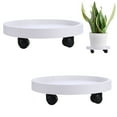 thumbnail image 1 of Hengguang 2Pcs 14 inch Plant Caddy with Wheels, Load Capacity 300 lbs Large Heavy  Pot Trolley, Rolling Plant Stands, Potted Flower Mover Dolly with Casters for Indoor Outdoor(white), 1 of 7