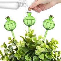 Hengguang 3PCS Automatic Glass Watering Globes, Plant Watering Bulb, Decorative Watering Device for Garden Patio Plant(Green)
