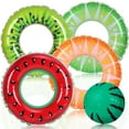 thumbnail image 1 of Hengguang 4 Pack Inflatable Pool Swimming Rings with Beach Ball, Inflatable Pool Floats for Kids Adults, 32.68'' Fruits Pool Floaties Rings Tube Toys for Summer Beach Water Float Party, Swimming Pool, 1 of 6
