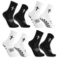 thumbnail image 1 of Hengguang 4 Pairs Cross Grip Soccer Socks for US 7-11, Anti Slip Socks, Sports Sock for Training, 1 of 7