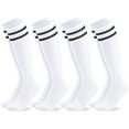 thumbnail image 1 of Hengguang 4 Pairs Kids Soccer Socks, Over Knee Boys Soccer Socks for Children Aged 5-12 to Playing Sports, 1 of 7