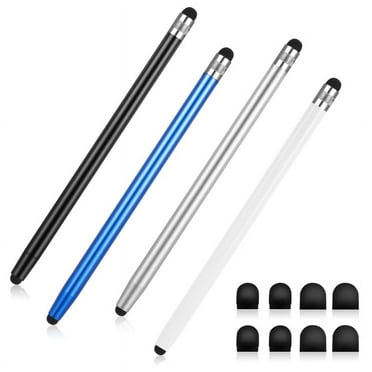 Hengguang 4Pcs Touchscreen Stylus Pen, 2 in 1 Universal Stylus Touch Screen Pen with 8 Extra Replaceable Tips for iPad Samsung Tablet Cell Phone PC Laptop, All Touch Screen Devices