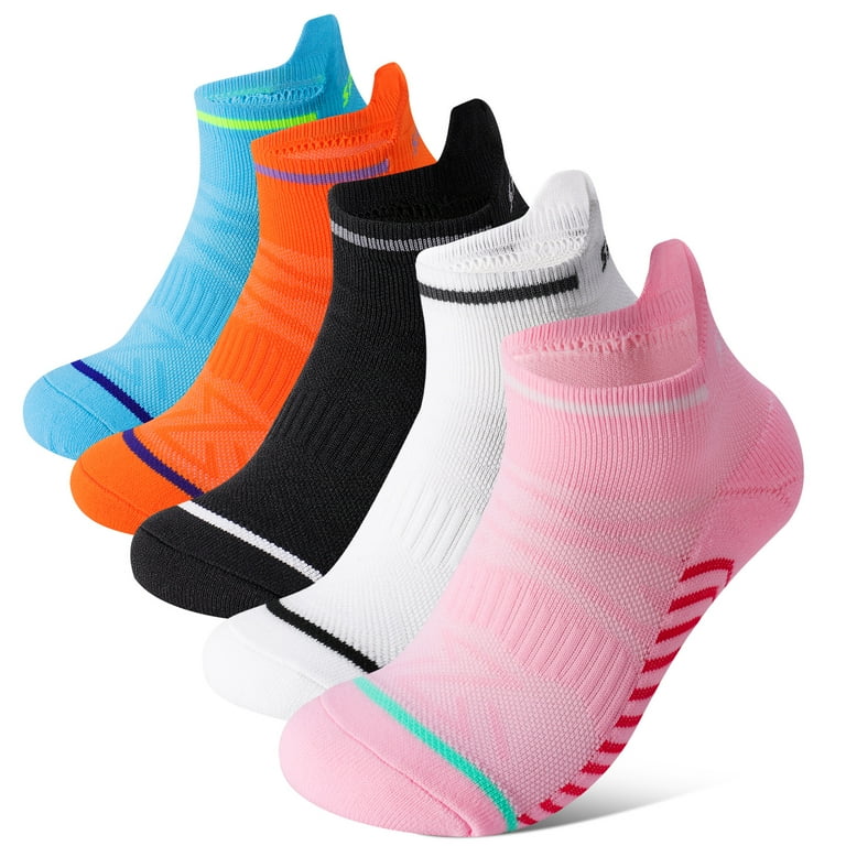 Hengguang 5 Pairs Ankle Socks for Women Anti blister Thick Sneaker Socks No Show Socks Sweat Absorbent Breathable Running Socks