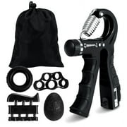 Hengguang 6 Pack Grip Strength Trainer Kit with Counter, Adjustable Resistance 10 to 132lbs Hand Gripper, Hand Extension Exerciser and Forearm Workout Ring for Muscle Building and Injury Recover