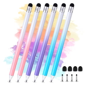 Hengguang 6Pcs Touchscreen Stylus Pen, 2 in 1 Universal Stylus Touch Screen Pen with 4 Extra Replaceable Tips for iPad Samsung Tablet Cell Phone PC Laptop, All Touch Screen Devices