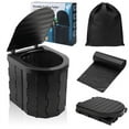 thumbnail image 1 of Hengguang Portable Camping Toilet, Outdoor Emergency Folding Toilet with Cover Adult Portable Potty Travel Toilet for Hiking, RV Trips, Road Trips, Beaches, Traffic Jams, Travel, Outdoors(Black), 1 of 7