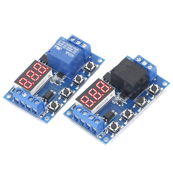 HengjiuMande 2-Pack DC 6-30V Trigger Cycle Delay Timer Relay Module with LED Display, Turn On/Off